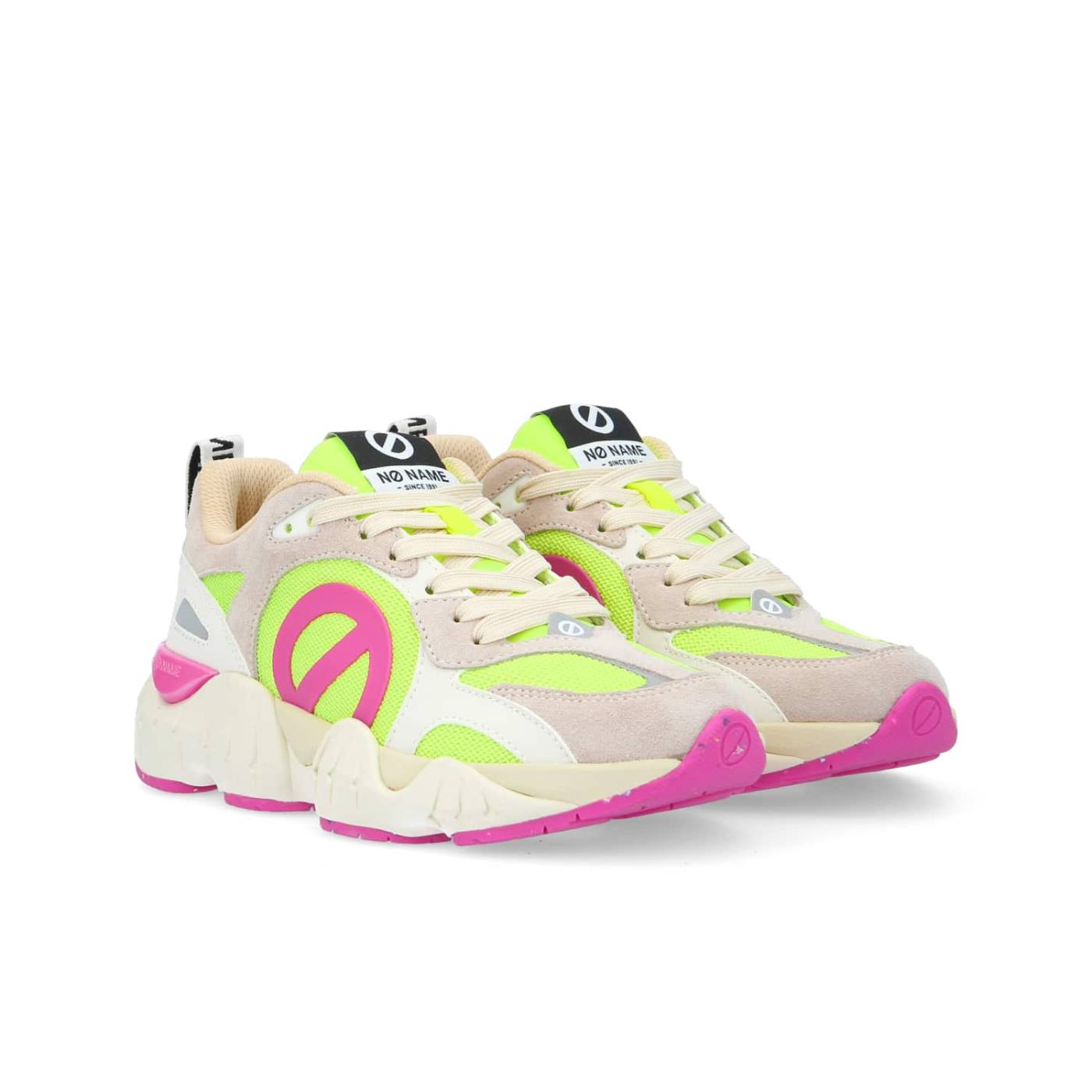 KRAZEE RUNNER W - CAMOSCIO/REC.KNIT - NUDO/GIALLO FLUO